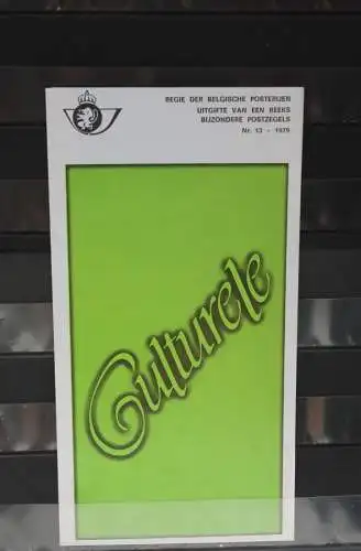 Belgien 1979; Ankündigungsblatt mit Schwarzdruck und Marke und ESST: Culturele, Fläm.  Ausg.