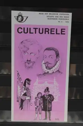 Belgien 1978; Ankündigungsblatt mit Schwarzdruck und Marke und ESST: Culturelle, Fläm.  Ausg.