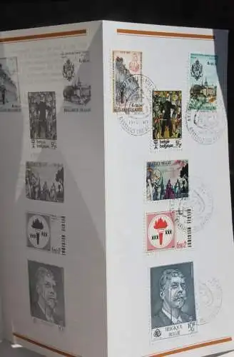 Belgien 1977; Ankündigungsblatt mit Schwarzdruck und Marke und ESST: Culturelle, Franz  Ausg.