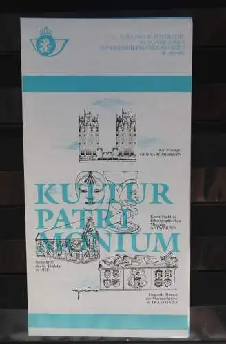 Belgien 1988; Ankündigungsblatt mit Schwarzdruck und Marke und ESST: Kultur, Deutsche  Ausg.