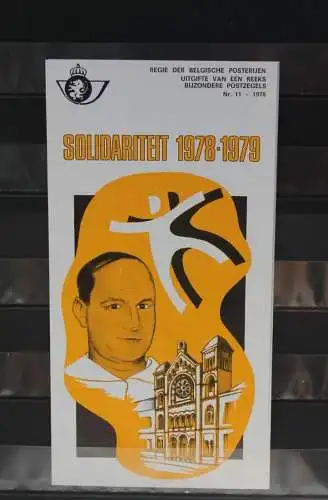 Belgien 1988; Ankündigungsblatt mit Schwarzdruck und Marke und ESST: Solidarität, Fläm.  Ausg.