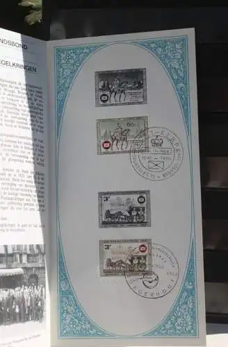 Belgien 1966; Ankündigungsblatt mit Schwarzdruck und Marke und ESST: Belgische Postzegelkringen, Fläm.  Ausg.