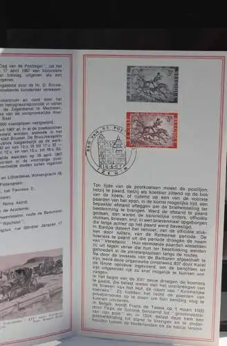 Belgien 1967; Ankündigungsblatt mit Schwarzdruck und Marke und ESST: Tag der Briefmarke, Fläm.  Ausg.