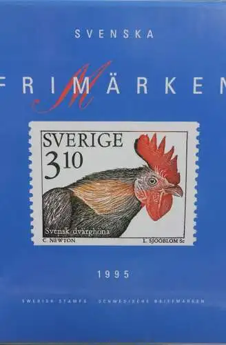 Schweden, Jahresmappe 1995, Jahrgang 1995, komplett in Mappe, MNH