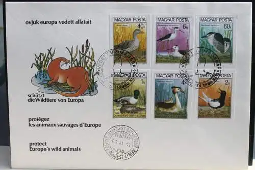 Ungarn 1980, FDC Europäischer Naturschutz, MiNr. 3451 B-56 B; ungezähnt, Vögel