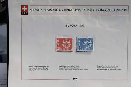 Schweiz 1959, Ersttagsblatt EUROPA-Marken, CEPT, MiNr. 679-80; ungebraucht
