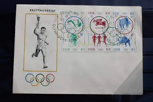 DDR 1964; FDC Zusammendruck Olympische Spiele Tokio 1964, MiNr. 1039-44