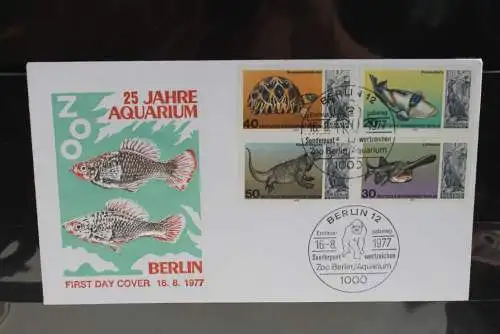 Berlin 1977; FDC Berliner Aquarium, Tiere; MiNr. 552-55