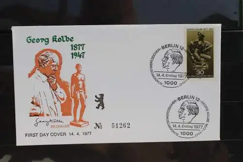 Berlin 1977; FDC Georg Kolbe; MiNr. 543