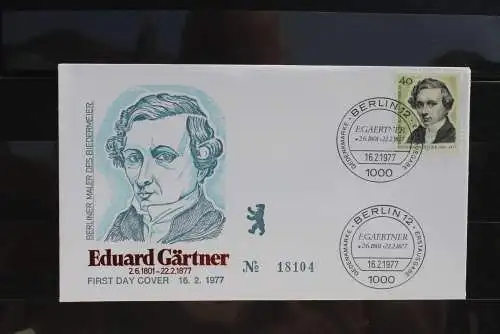 Berlin 1977; FDC Eduard Gärtner; MiNr. 542