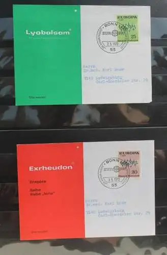 Deutschland 1972, Europa - Marken, CEPT, FDC-Karten, Bedarfspost