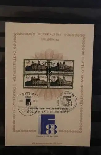 DDR; Sonderblatt,Erinnerungsblatt,Gedenkblatt: Finlandia 88