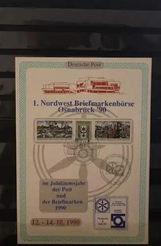 DDR; Sonderblatt,Erinnerungsblatt,Gedenkblatt: 1.Nordwest Briefmarkenbörse Osnabrück '90