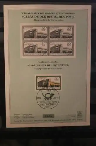 DDR Sonderblatt,Erinnerungsblatt,Gedenkblatt,Schwarzdruck: Gebäude der Deutschen Post, 1988