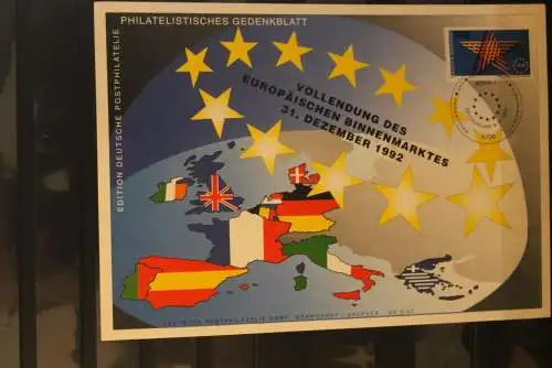 Gedenkblatt Europäischer Binnenmarkt 1992, lesen