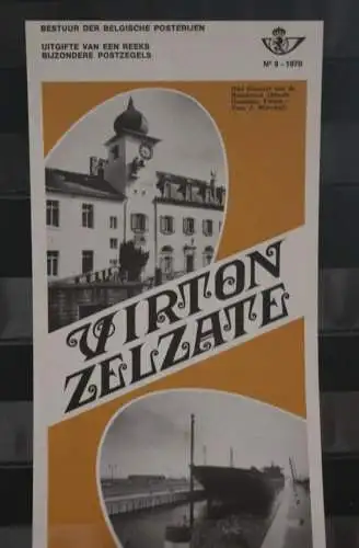 Belgien 1970; Ankündigungsblatt mit Schwarzdruck und Marke und ESST: Virton Zelzate, Fläm.  Ausg.