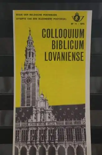 Belgien 1975; Ankündigungsblatt mit Schwarzdruck und Marke und ESST: Colloquium B. Lovaniense, Fläm.  Ausg.