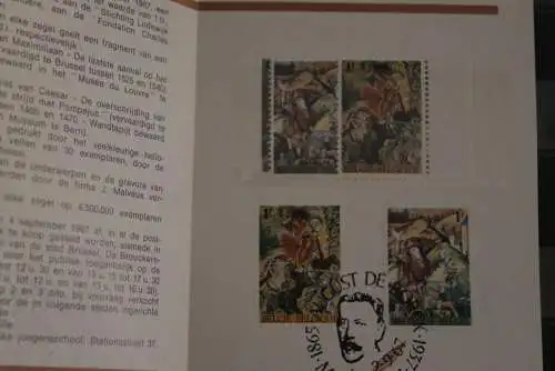 Belgien 1967; Ankündigungsblatt mit Schwarzdruck und Marke und ESST: Lodewijk de Raet Fondation; Fläm.  Ausg.