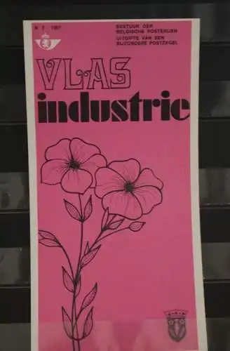 Belgien 1967; Ankündigungsblatt mit Schwarzdruck und Marke und ESST: Vlas Industrie, Fläm. Ausg.