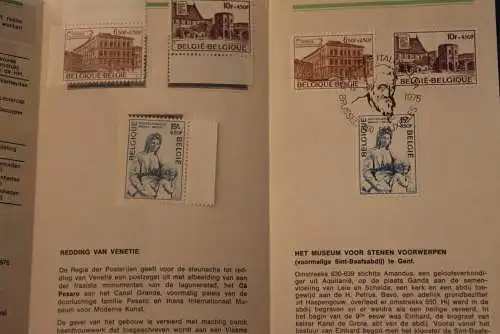 Belgien 1975; Ankündigungsblatt mit Schwarzdruck und Marke und ESST: Kulturelle, Fläm.  Ausg.