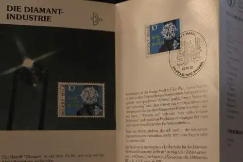 Belgien 1983; Ankündigungsblatt mit Schwarzdruck und Marke und ESST: Made in Belgium, Deutsche  Ausg.