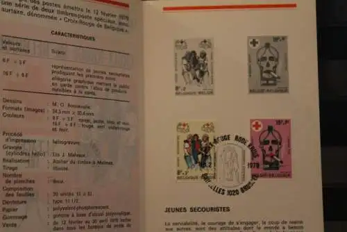 Belgien 1981; Ankündigungsblatt mit Schwarzdruck und Marke und ESST: Rotes Kreuz, Fläm.  Ausg.