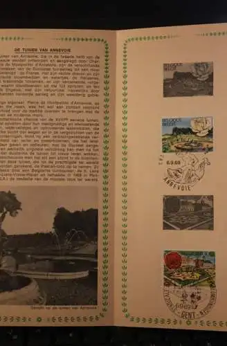 Belgien 1969; Ankündigungsblatt mit Schwarzdruck und Marke und ESST: Flora, Fläm. Ausg.