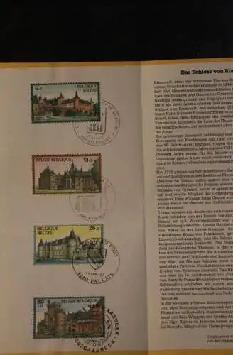 Belgien 1987; Ankündigungsblatt mit Schwarzdruck und Marke, ESST: Solidarität;  Deutsche  Ausg.