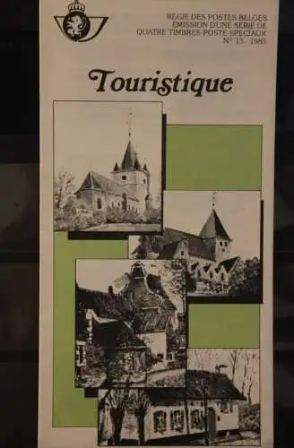 Belgien 1985; Ankündigungsblatt mit Schwarzdruck und Marke, ESST: Tourismus, Franz.  Ausg.