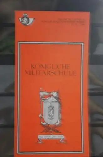 Belgien 1984; Ankündigungsblatt mit Schwarzdruck und Marke, ESST: Königliche Militärschule, Deutsche  Ausg.