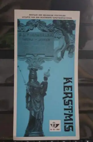 Belgien 1967; Ankündigungsblatt mit Schwarzdruck und Marke, ESST: Weihnachten, Fläm.  Ausg.