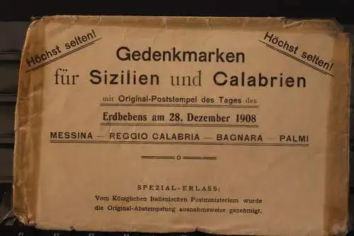 Italien; Sizilien und Calabrien; Erdbeben-Gedenkmarken 28. Dezember 1908