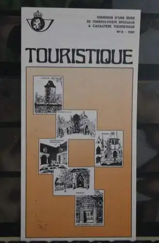 Belgien 1982; Ankündigungsblatt mit Schwarzdruck und Marke, ESST:Tourismus, Franz. Ausg.