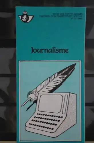 Belgien 1985; Ankündigungsblatt mit Marke, ESST: Journalismus, Franz. Ausg.