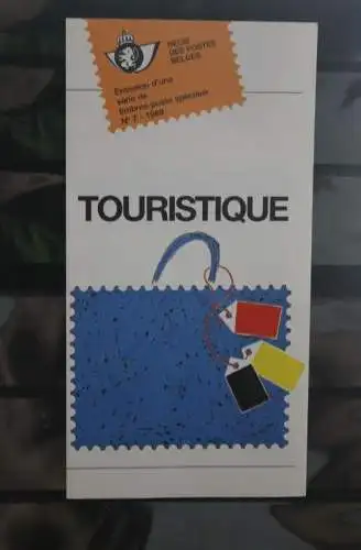 Belgien 1989; Ankündigungsblatt mit Schwarzdruck und Marke, ESST:Tourismus, Franz. Ausg.