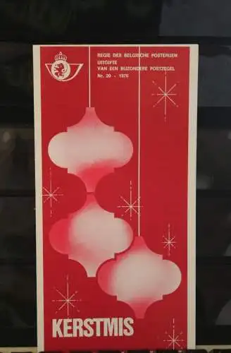 Belgien 1976; Ankündigungsblatt mit Schwarzdruck und Marke, ESST:Weihnachten, Fläm. Ausg.