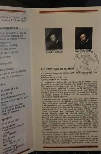 Belgien 1977; Ankündigungsblatt mit Schwarzdruck und Marke, ESST: P.P. Rubens;Franz. Ausg.