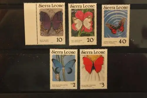 Sierra Leone; Schmetterlinge, 5 Werte, 1989, MNH