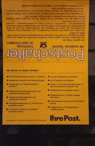 Deutschland, ATM auf POST-Infoblatt des PTZ; Ersttag Bonn 2: 31.7.84