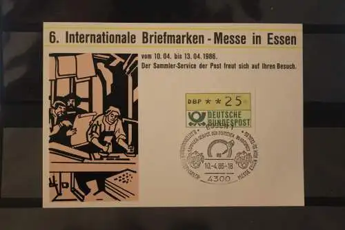 Deutschland; Briefmarken-Messe Essen 1986: SST 10.4.1986; ATM auf Maximumkarte