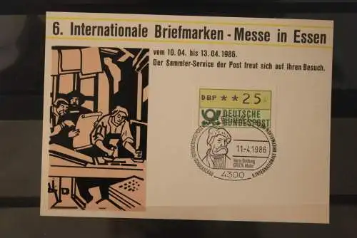 Deutschland; Briefmarken-Messe Essen 1986: SST 11.4.1986; ATM auf Maximumkarte