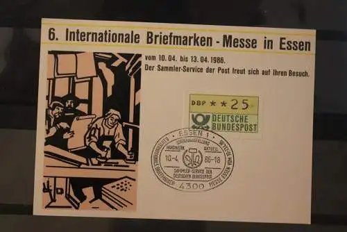 Deutschland; Briefmarken-Messe Essen 1986:SST Handwerk; ATM auf Maximumkarte