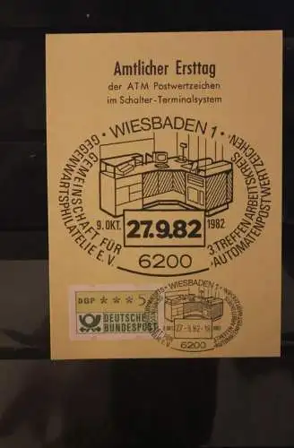 Deutschland; Wiesbaden 27.9.82 1984; ATM auf Maximumkarte