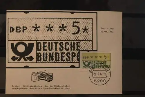 Deutschland; Wiesbaden 27.9.82, ATM auf Maximumkarte