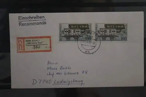 DDR; 1999; Brief mit R-Zettel "500 Jahre Post"