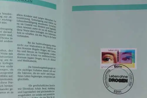 Deutschland 1996; Jahressammlung-ETB der Deutsche POST: Leben ohne Drogen, MiNr. 1882, bitte lesen