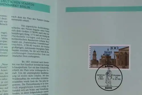 Deutschland 1996; Jahressammlung-ETB der Deutsche POST: Gendarmenmarkt Berlin,  MiNr. 1877, bitte lesen