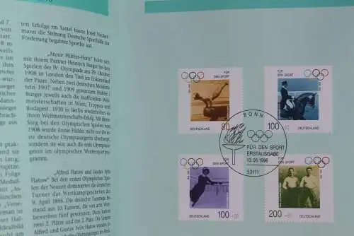 Deutschland 1996; Jahressammlung-ETB der Deutsche POST: Sporthilfe:Olympische Spiele,  MiNr. 1861-64, bitte lesen