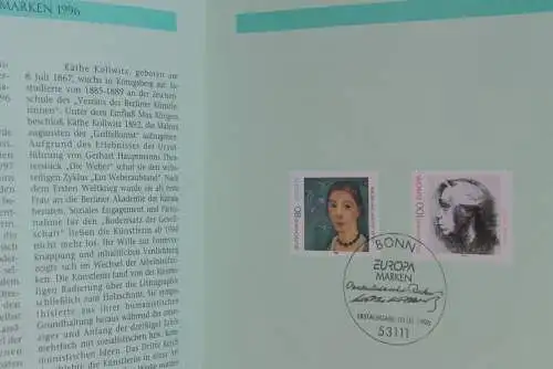 Deutschland 1996; Jahressammlung-ETB der Deutsche POST: EUROPA-Marken, CEPT,  MiNr. 1854-55, bitte lesen