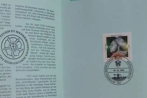 Deutschland 1996; Jahressammlung-ETB der Deutsche POST: Martin Luther,  MiNr. 1841, bitte lesen